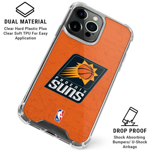 NBA Phoenix Suns Distressed iPhone 16 Pro Max Clear Case